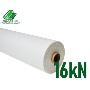 Geowłóknina HOMOLOGOWANA PP Polipropylenowa 16kN/m2. Szerokość 4 m x 60 mb.  240 m2